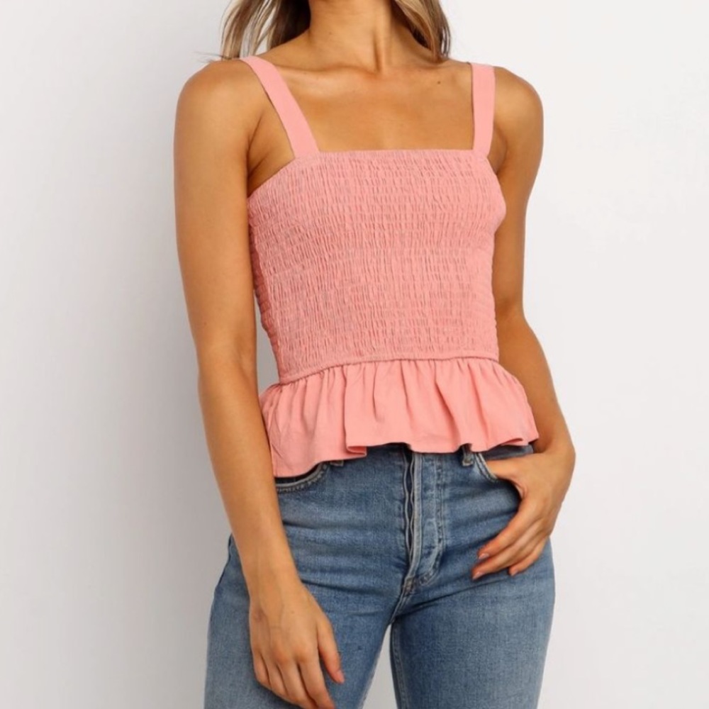 Mauve Pink Babydoll Peplum Top